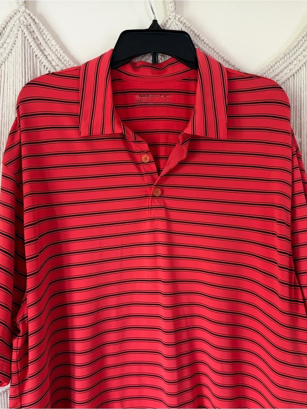 Nike Golf Striped Polo Dry Fit Shirt XL